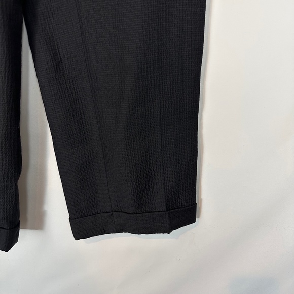 MaxMara Cuffed Wide Leg Textured Black Knit Pants 4 - Picture 3 of 9